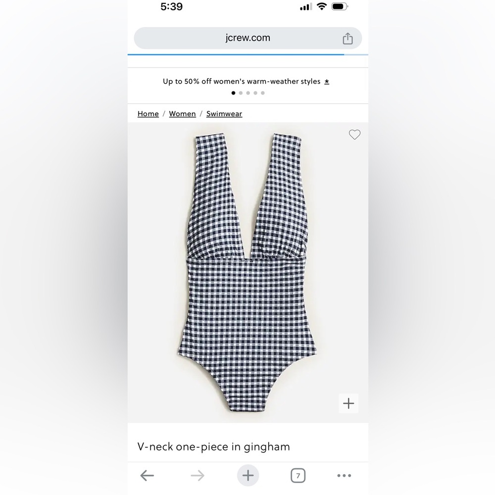 EUC navy and white gingham swimsuit from J.Crew